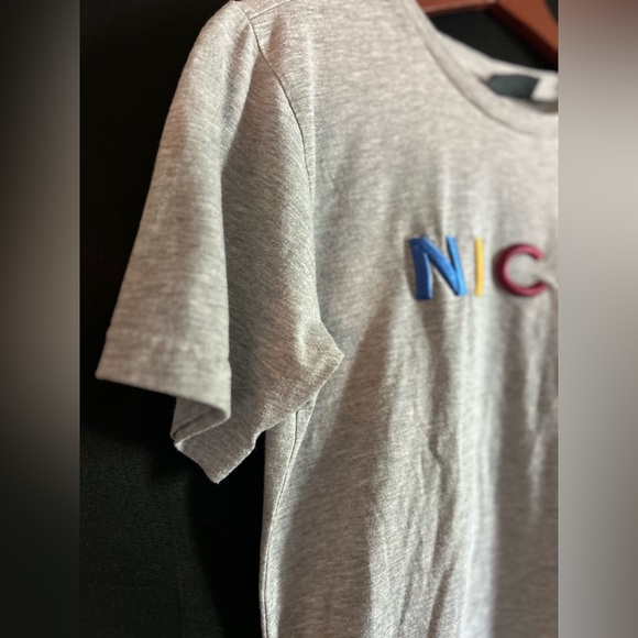 Nicce T-Shirt XS Grey 3D Embroidered Spellout Logo Short Sleeve Cotton Mens XS - Picture 9 of 14
